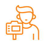 Icon for planning and recording expert educational content and lessons for South African students.